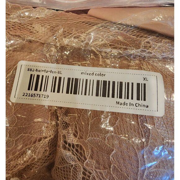 Set Of 3 Lace Wireless XL Bralettes Beige, Black & Cream Stretchy Nylon Spandex - Picture 2 of 10